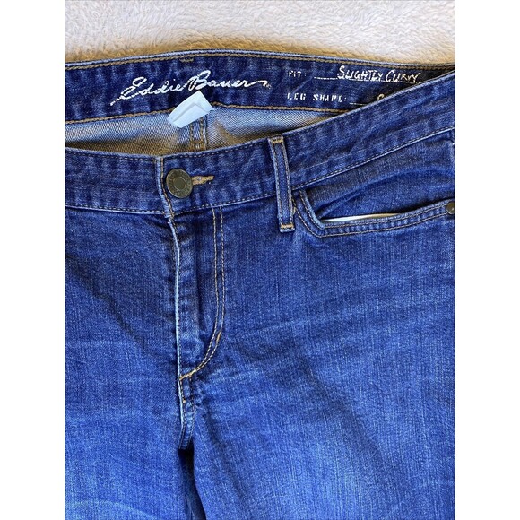 Eddie Bauer Slightly Curvy Straight Jeans Women's 10 Denim Blue Jeans - Picture 3 of 9